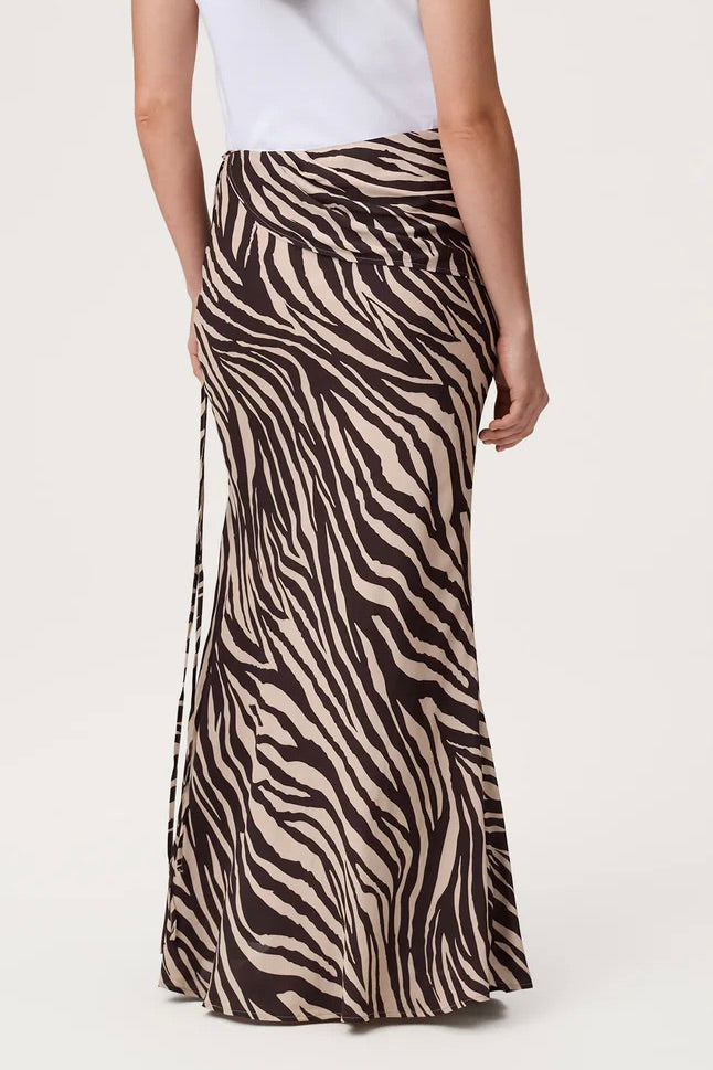 Elba Maxi Skirt Brown Zebra