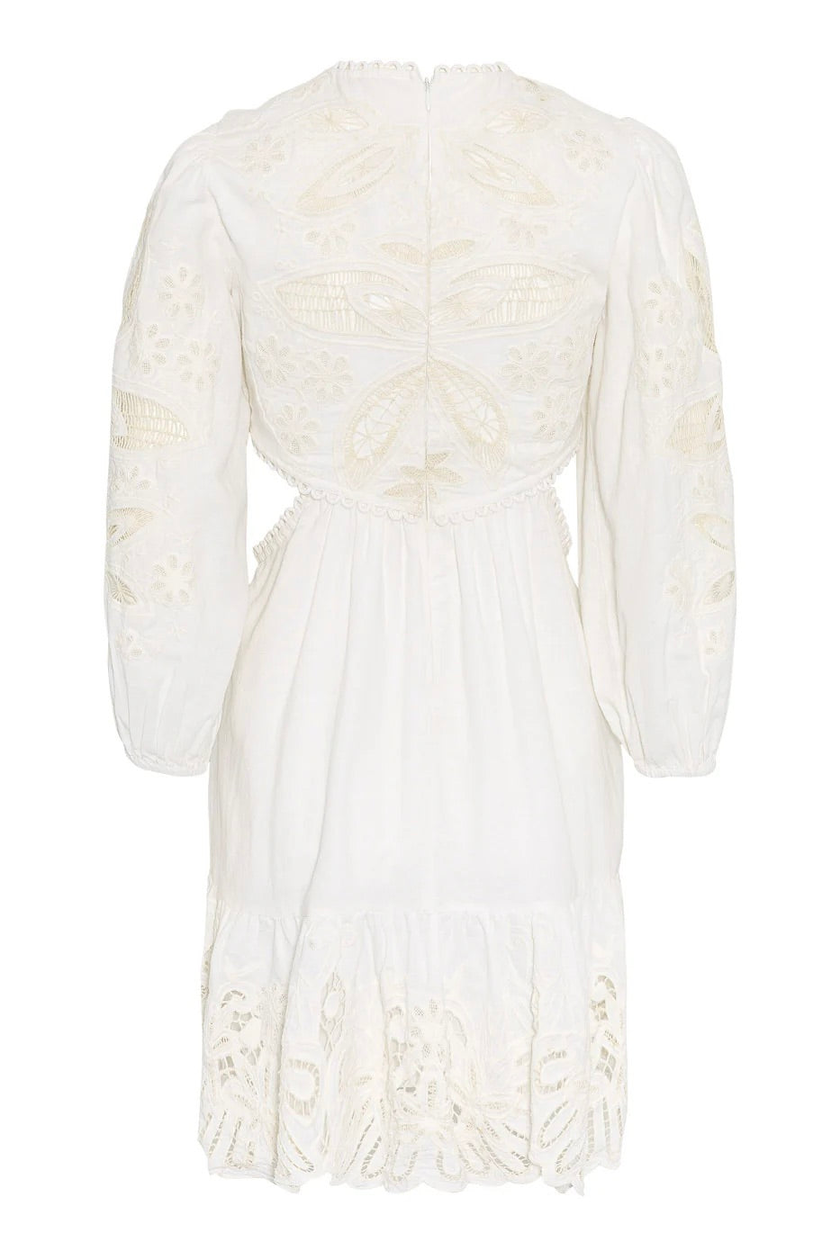Arden Mini Dress White w/Embroidery