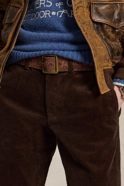 Bedford Straight Fit Corduroy Trousers Dark Beech