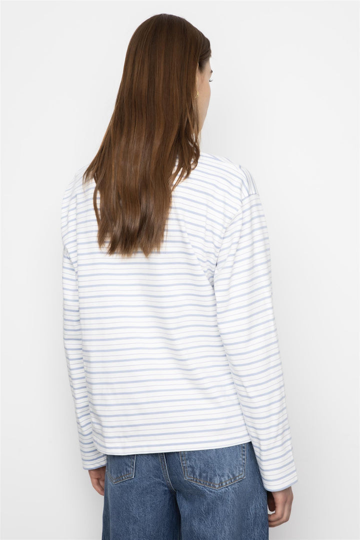 CAMILLA PIHL DENIM Elmer Polo Shirt Lt Blue Stripe - Dale