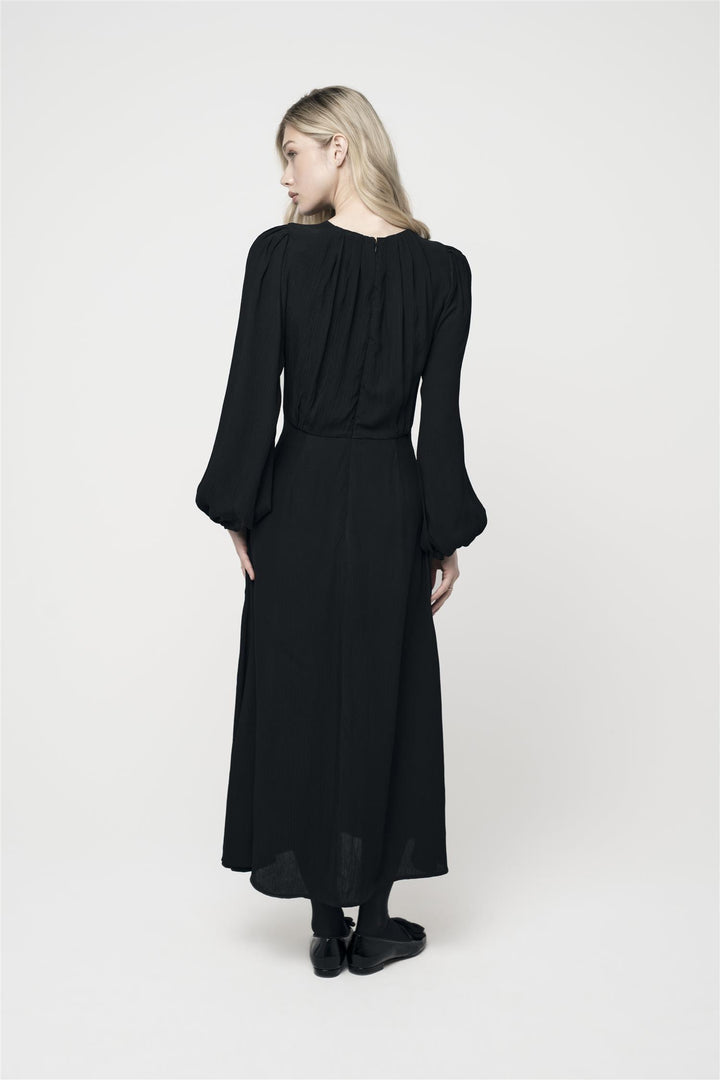 Ava Hammered Dress Black