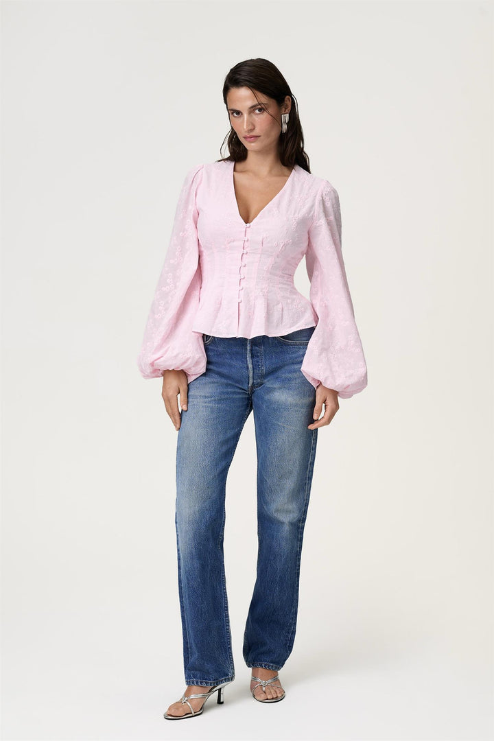 Palena Blouse Pink Embroidery