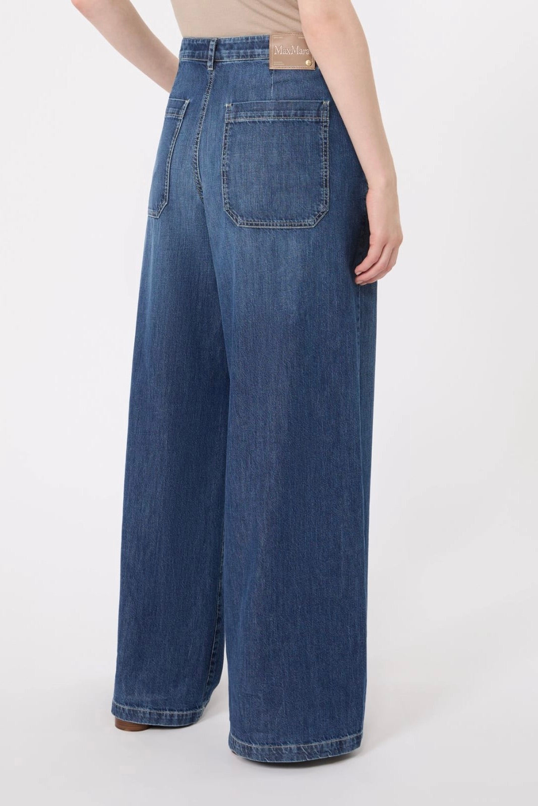 Straight Leg Denim Trousers China Blue