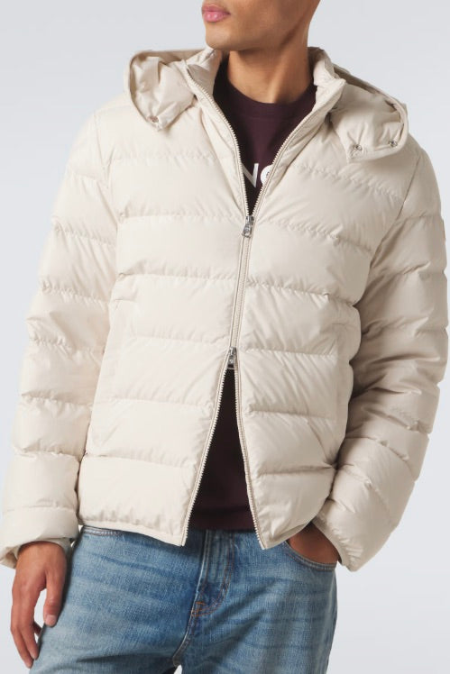 Montbrocq Hooded Short Down Jacket Beige
