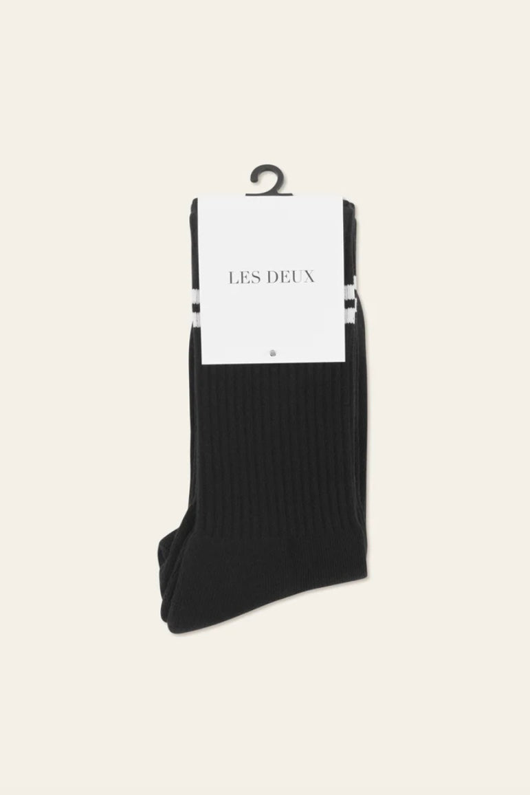 LES DEUX Les Deux Half Terry Socks 2-Pack Black - Dale