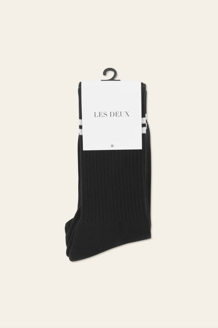 LES DEUX Les Deux Half Terry Socks 2-Pack Black - Dale