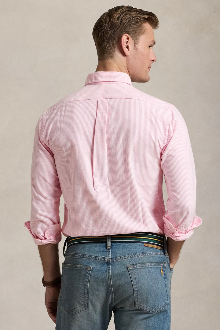 POLO RALPH LAUREN Custom Fit Oxford Shirt New Rose/White Stripe - Dale