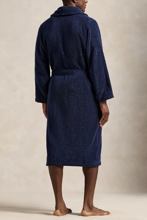 Cotton Terry Robe Cruise Navy