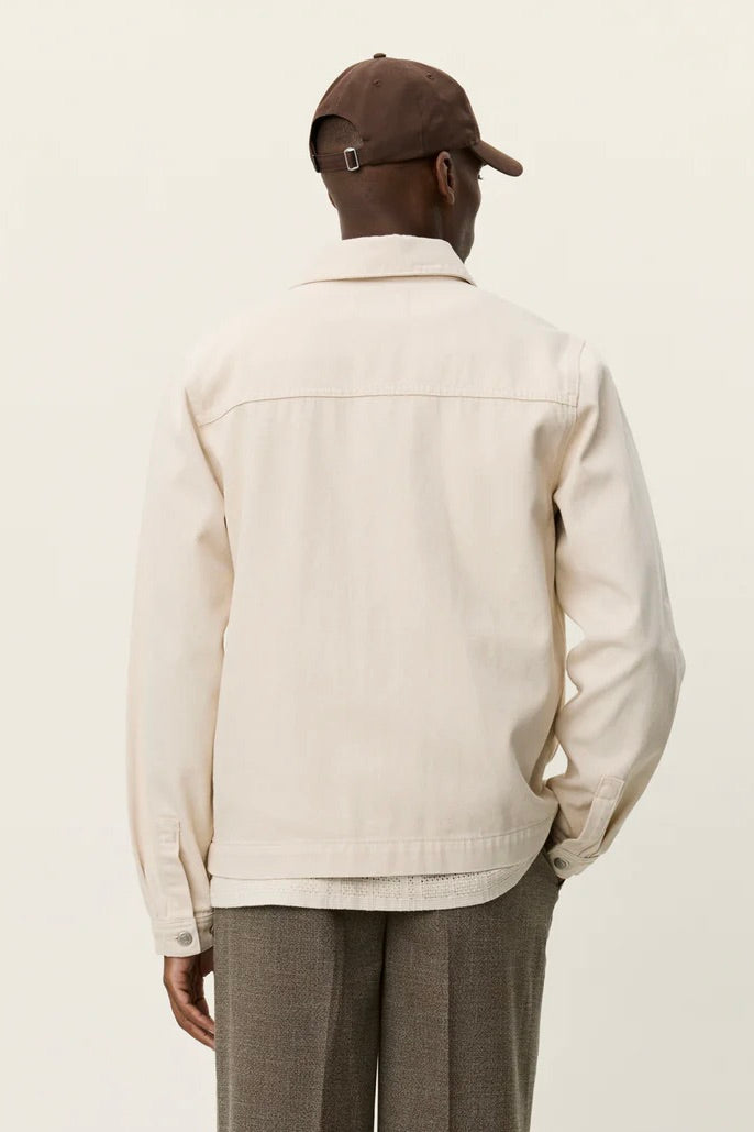 LES DEUX Layton Denim Overshirt Ivory - Dale