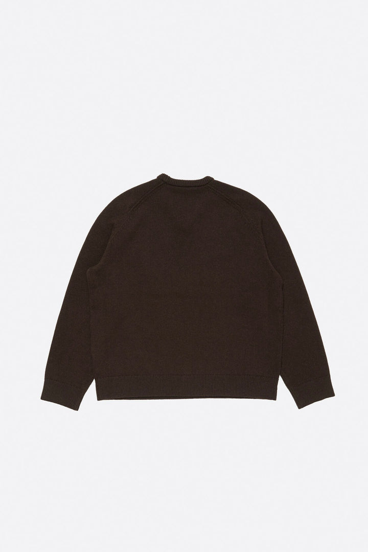 Wool V-Neck Sweater Dark Brown
