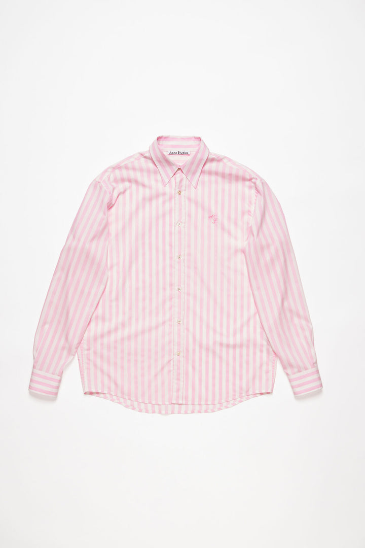 STRIPE BUTTON-UP SHIRT PINK