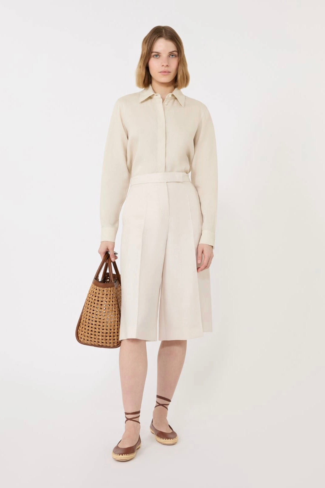 Linen Canvas Shirt Beige