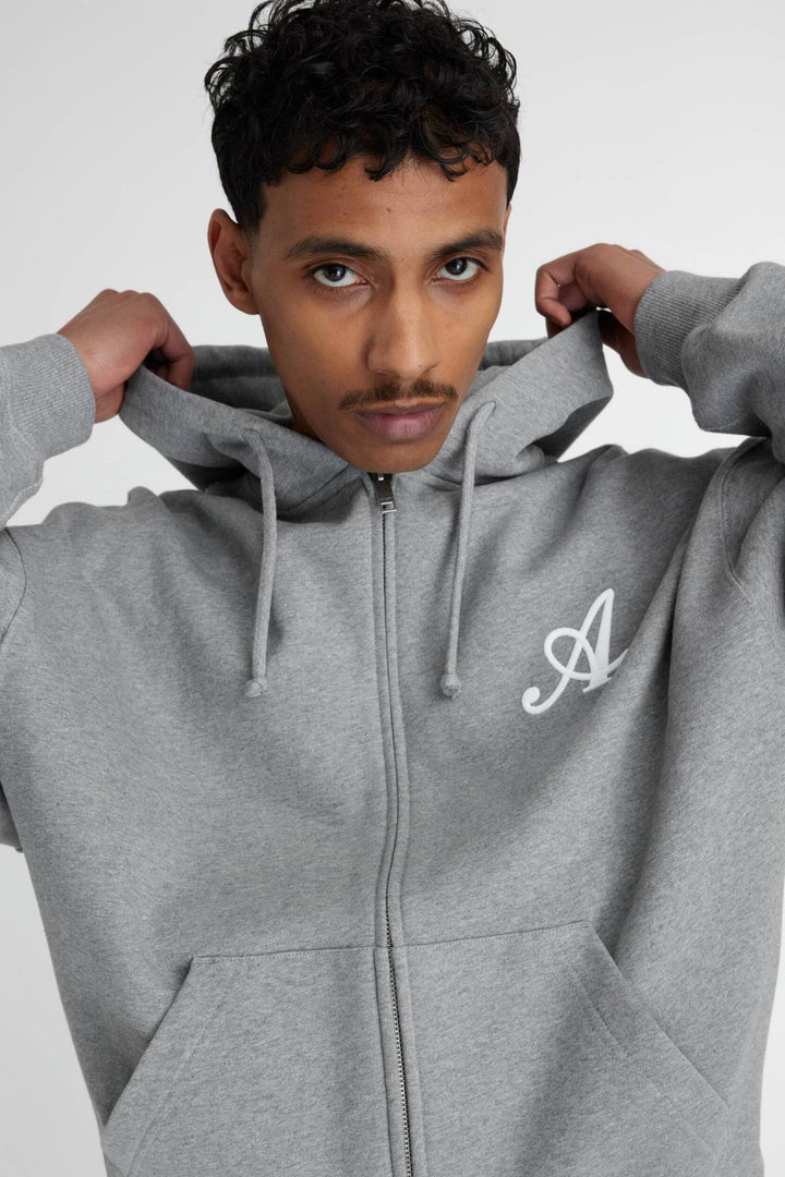 Maine Zip-Up Hoodie Grey Melange