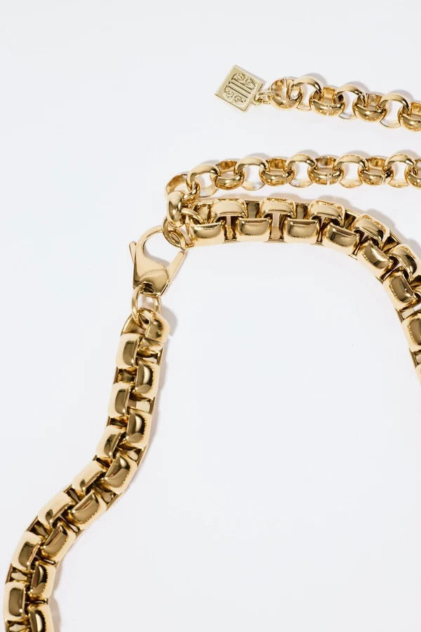 Big Box Chain Necklace Gold