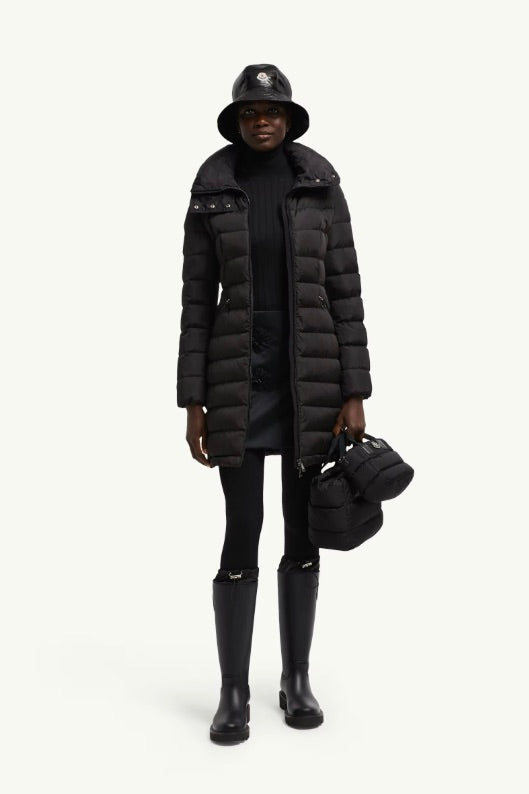 Flammette Hooded Long Down Jacket