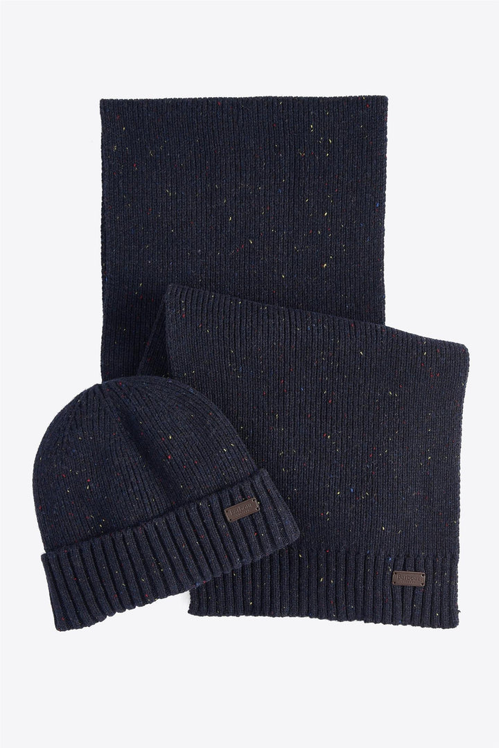 Barbour Gift Set Beanie &amp; Scarf Carlton Fleck