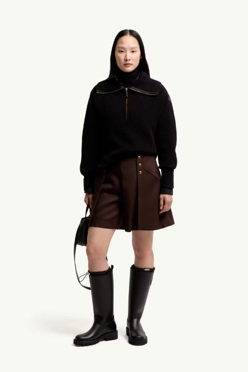 Wool & Cashmere Zip-Up Jumper Black