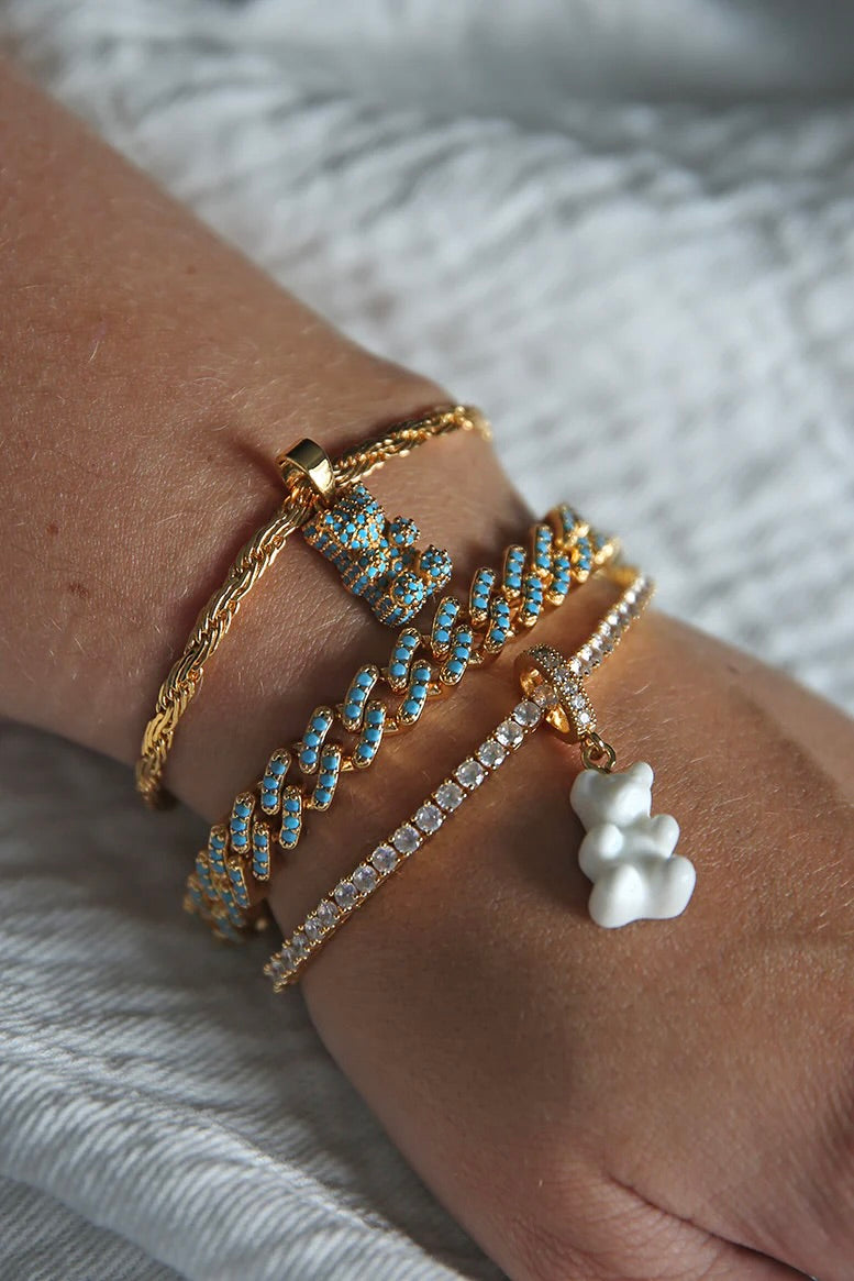 Mexican chain bracelet Mykonos blue