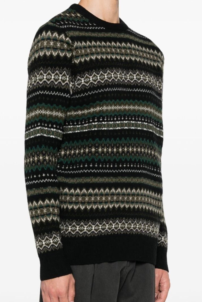 Case Fair Isle Jumper Black Marl