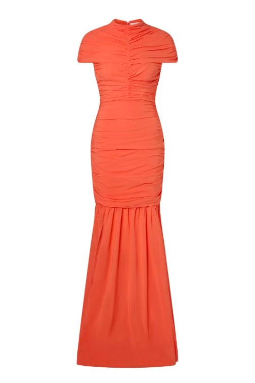 Leona Draped Chiffon Maxi Dress