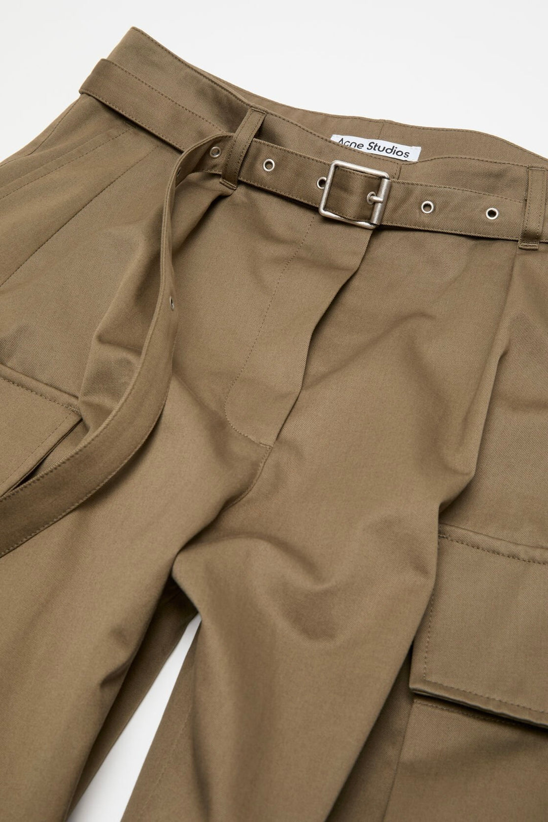 Twill Cargo Trousers Khaki Green