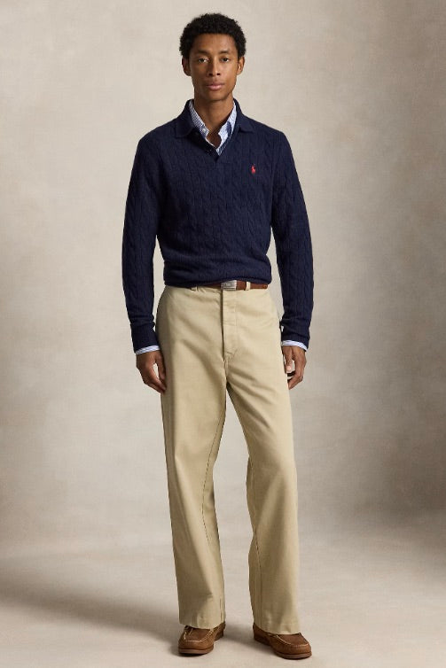POLO RALPH LAUREN Cable-Knit Wool-Cashmere Jumper Hunter Navy - Dale