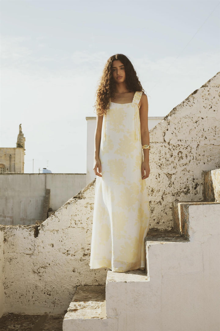 Zaha Dress Yellow Floral Print