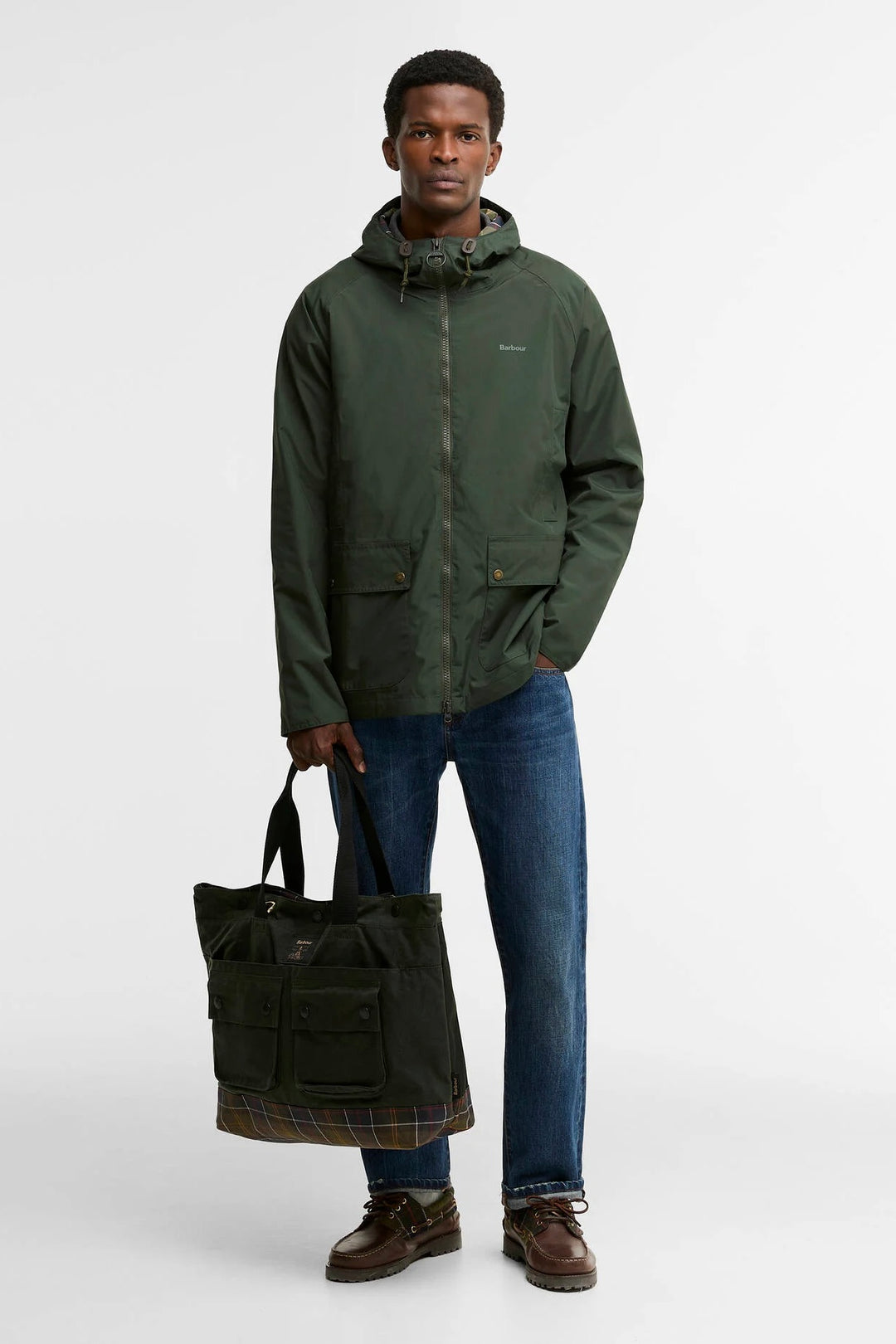 Barbour Field Waxed Tote Bag Sage