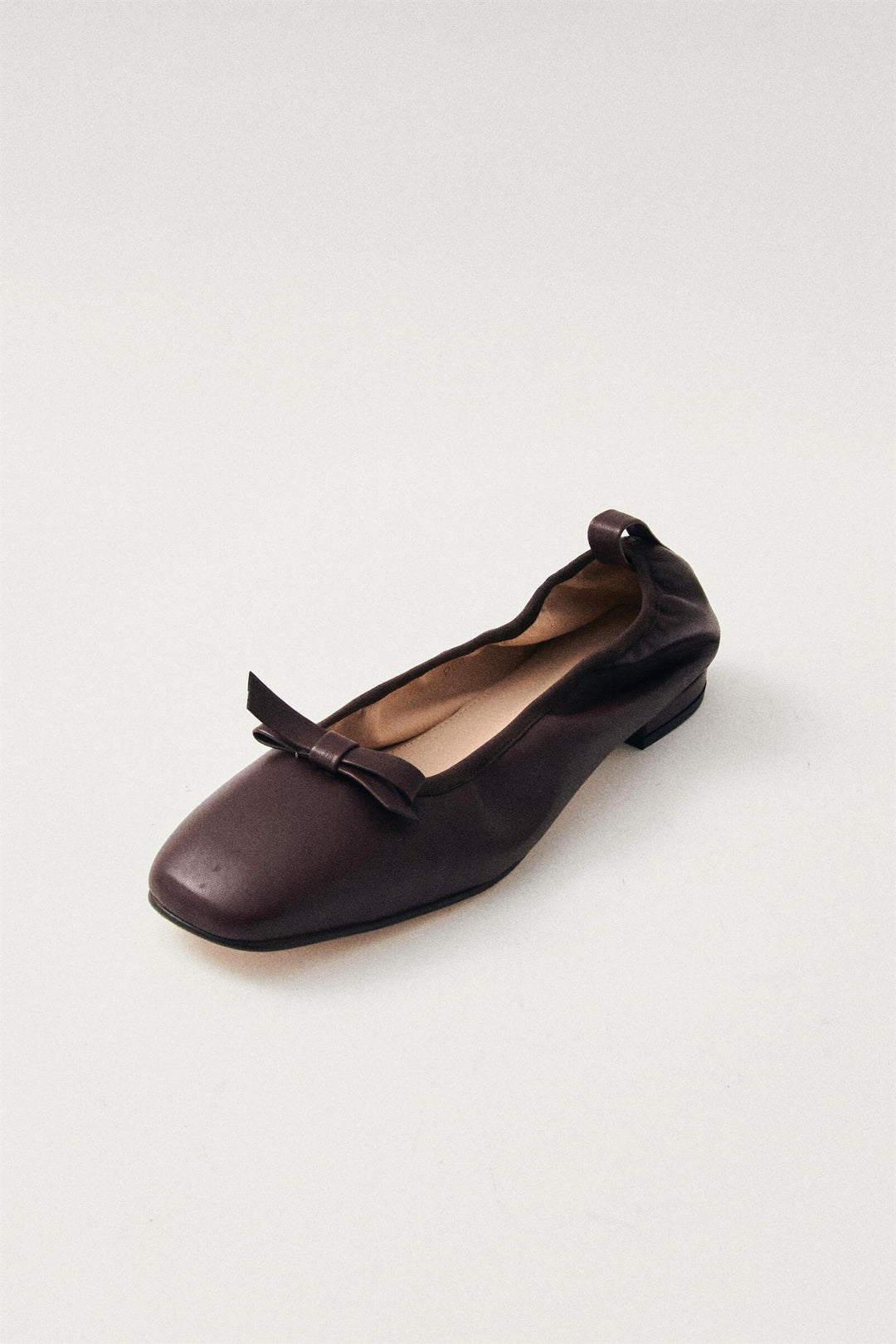 Freya Brown Leather Ballet Flats