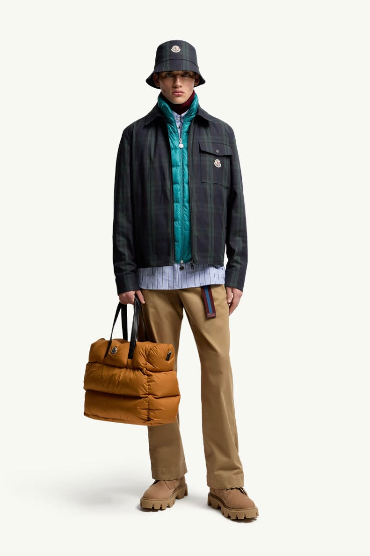 Checked Cotton Gabardine Long Sleeve Shirt