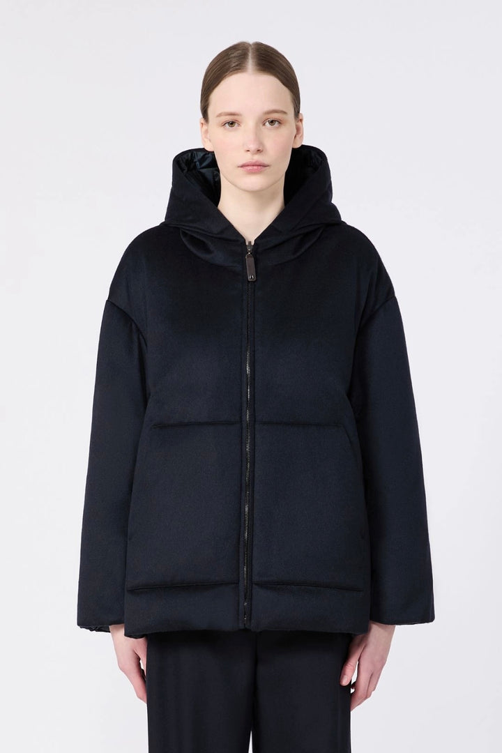 Reversible Cashmere Puffer Jacket Midnight Blue