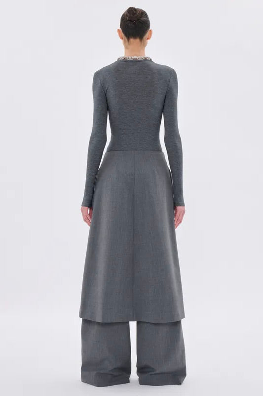 Elisabetta Tailored Wool Trousers Grey Melange