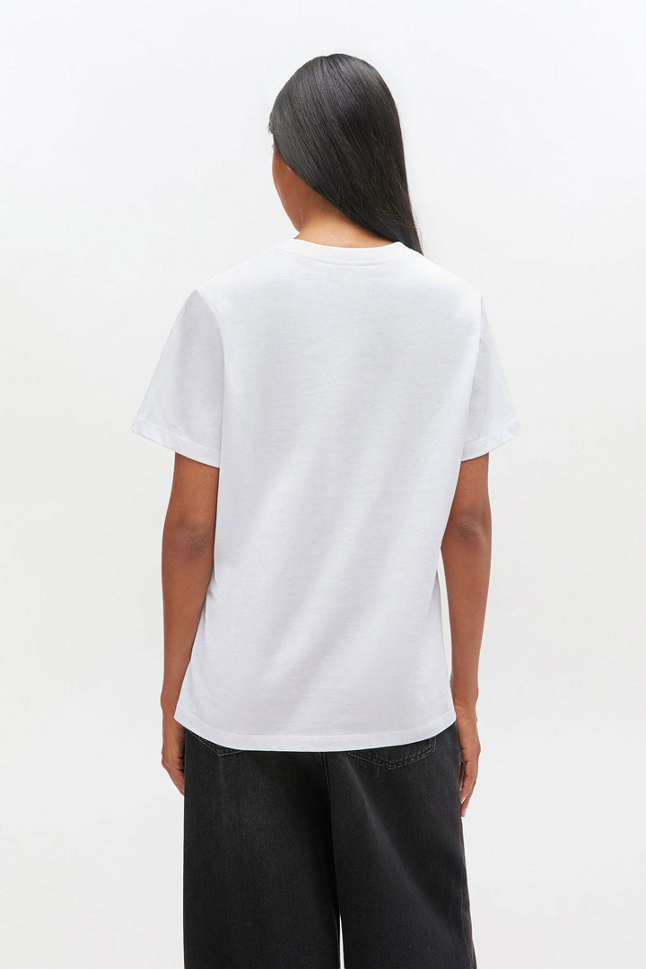 GANNI Basic Cotton Jersey Neon Puppy Bright White  T-shirt - Dale