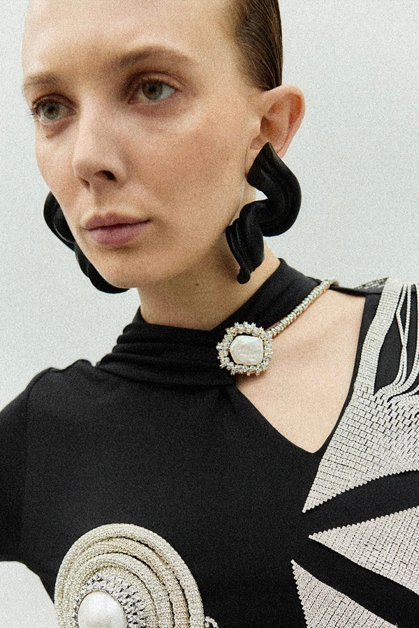 Silencio Chained Brooch Silver