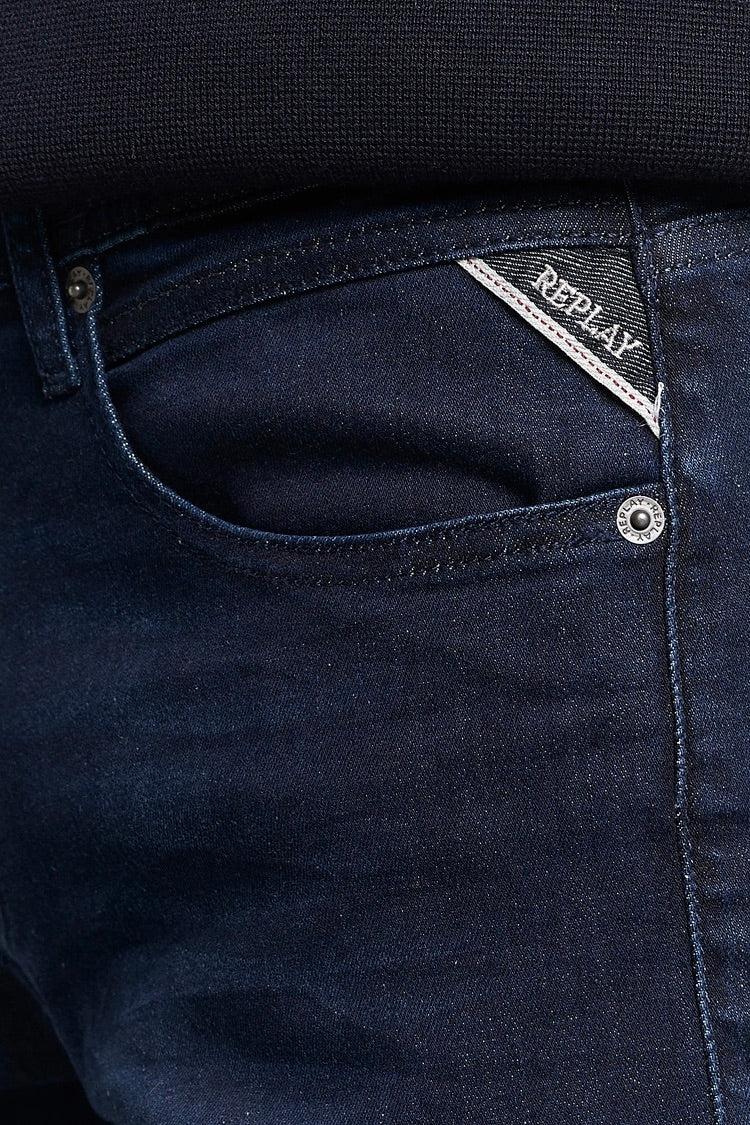 Grover Power Stretch Straight Fit Jeans Dark Blue