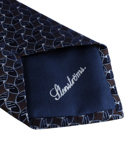 Navy Pattern Silk Tie