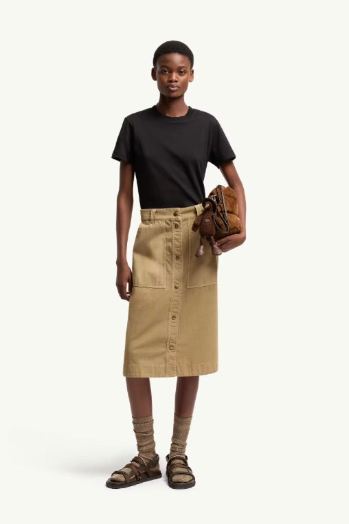 MONCLER Embroidered Logo Cotton T-Shirt Black - Dale