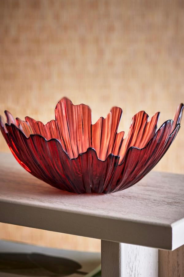 Aila Glass Bowl Red