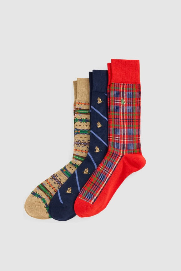 Cotton Novel Crew Sock 3 Pack