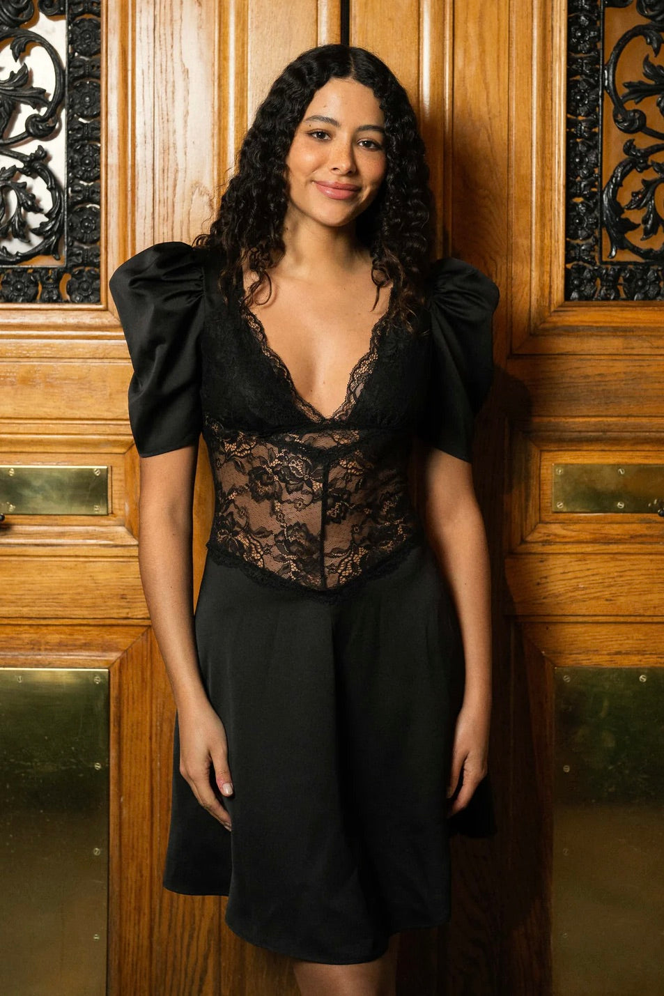 LOVE LOLINA Francis Lace Mini Dress Black - Dale