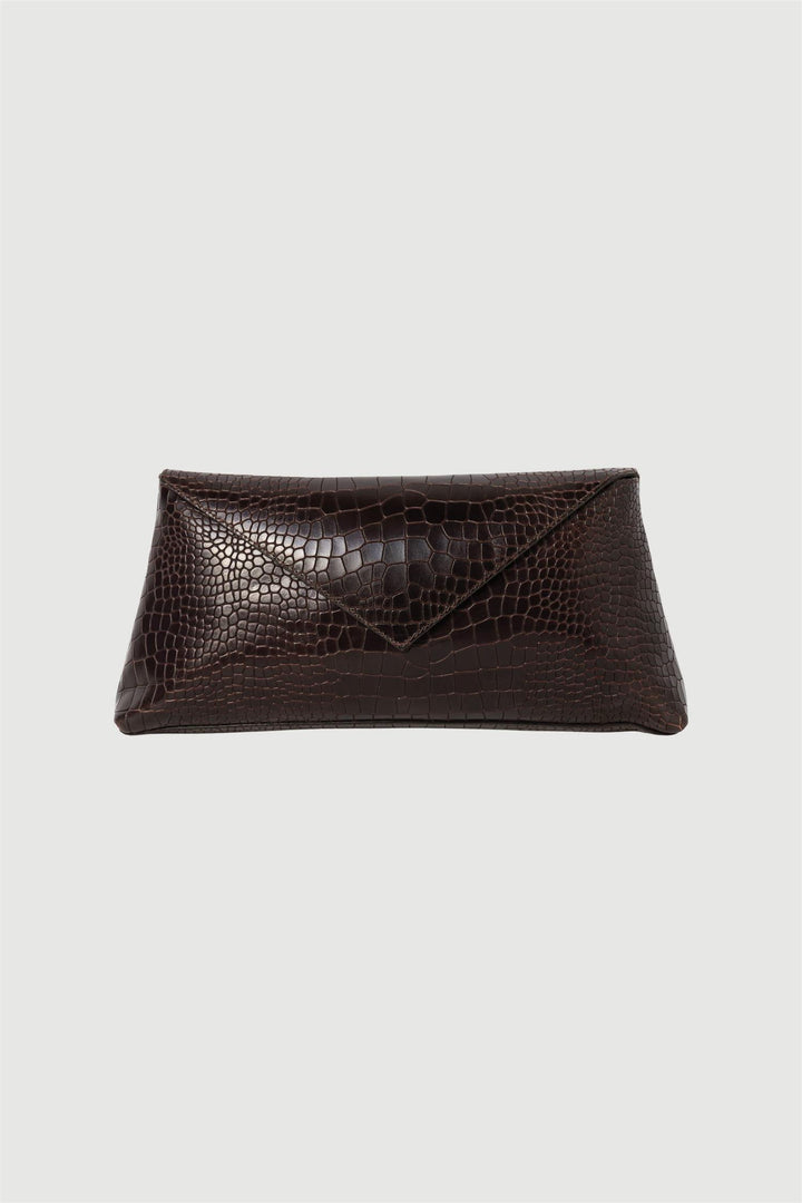 Onyx Clutch Brown Croco