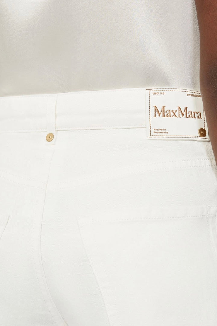 Cotton and Linen 5-pocket Trousers White