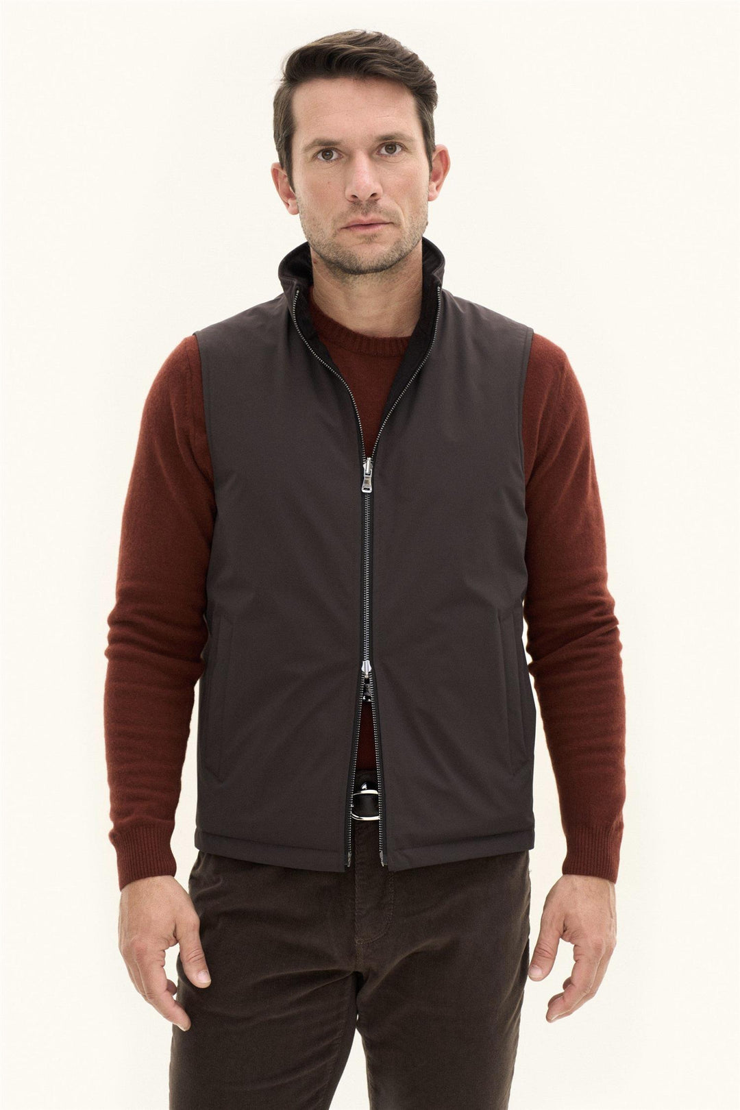 Reversible Padded Vest Brown Elk