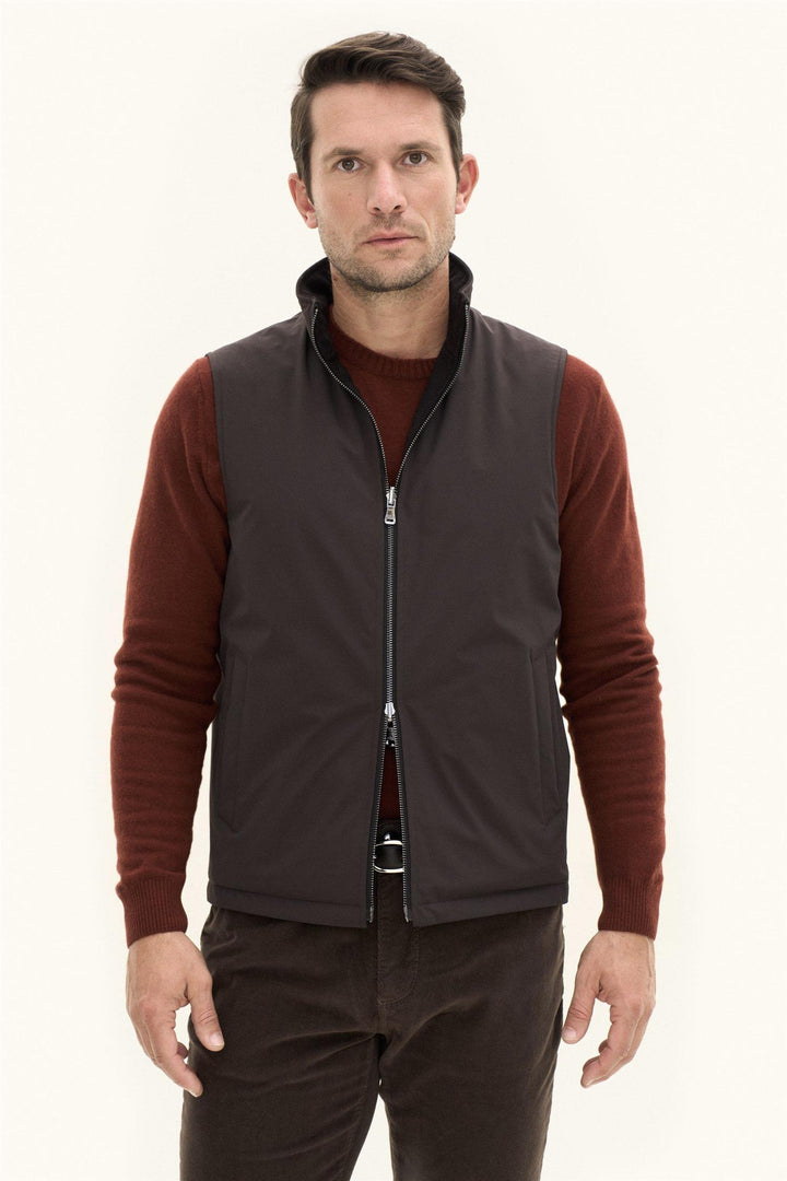 Reversible Padded Vest Brown Elk