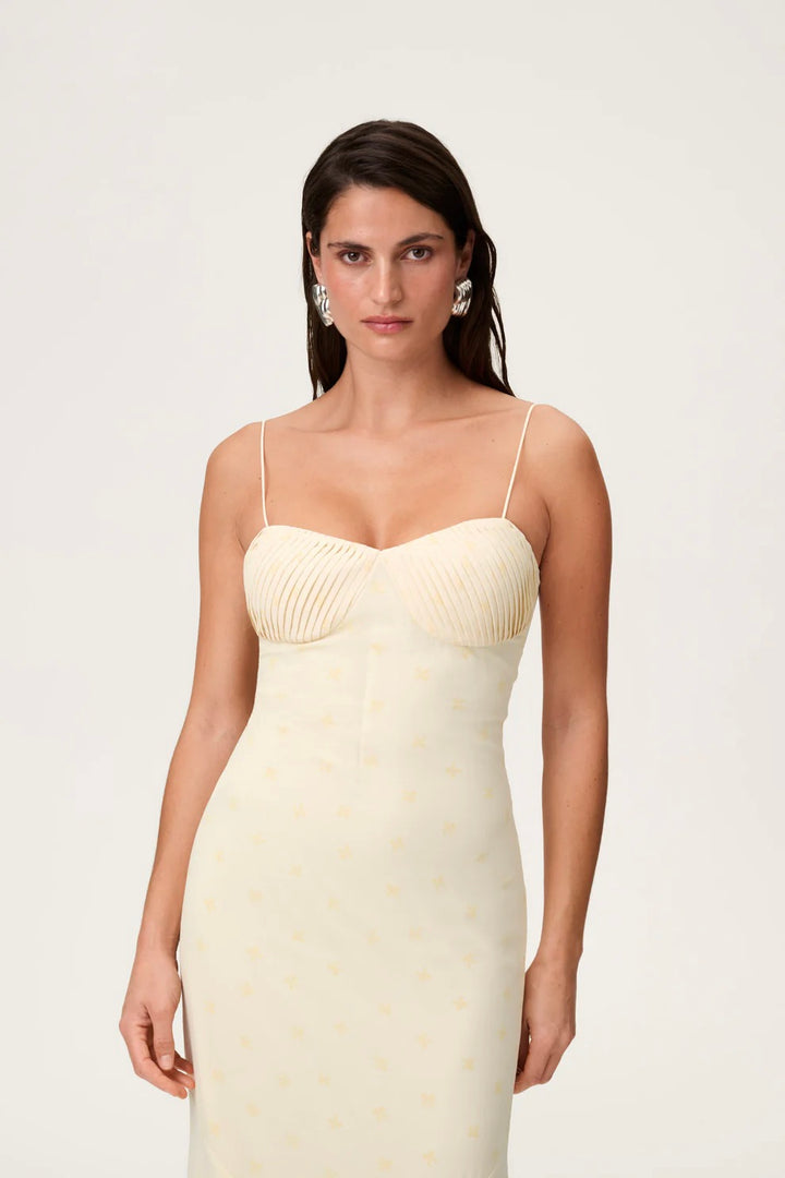 Marseille Maxi Dress Yellow Bow