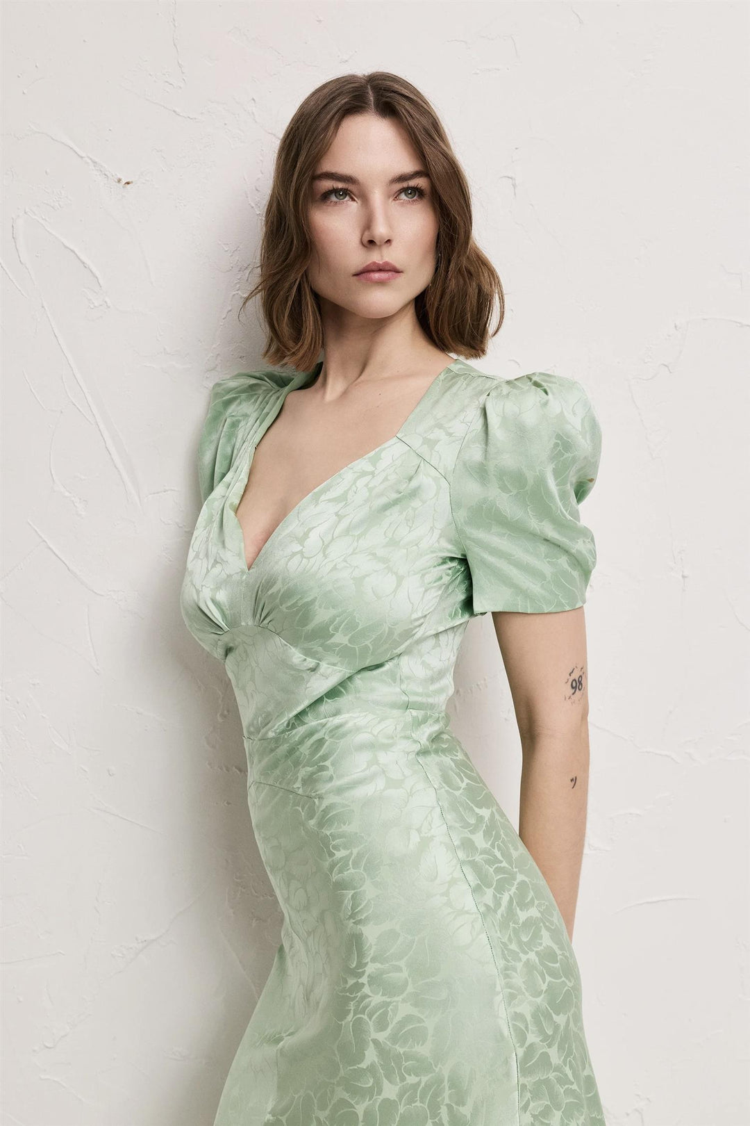 Leslie Jacquard Dress Mint