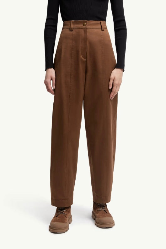 Straight Leg Cotton Gabardine Trousers