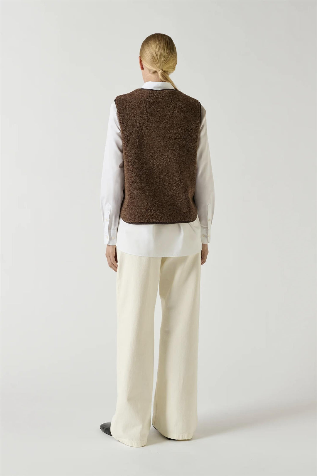 Fusil Waistcoat Faux Fur Marron