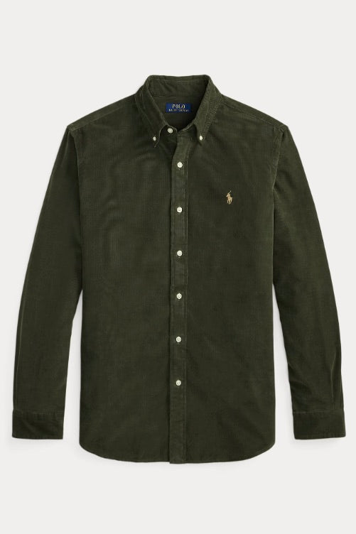 Custom Fit Corduroy Shirt Company Olive