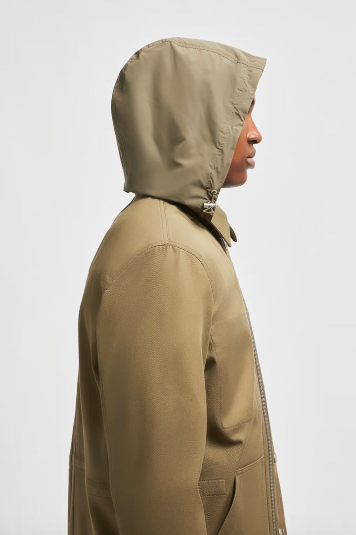 Guerledan Hooded Shirt Jacket Olive Green